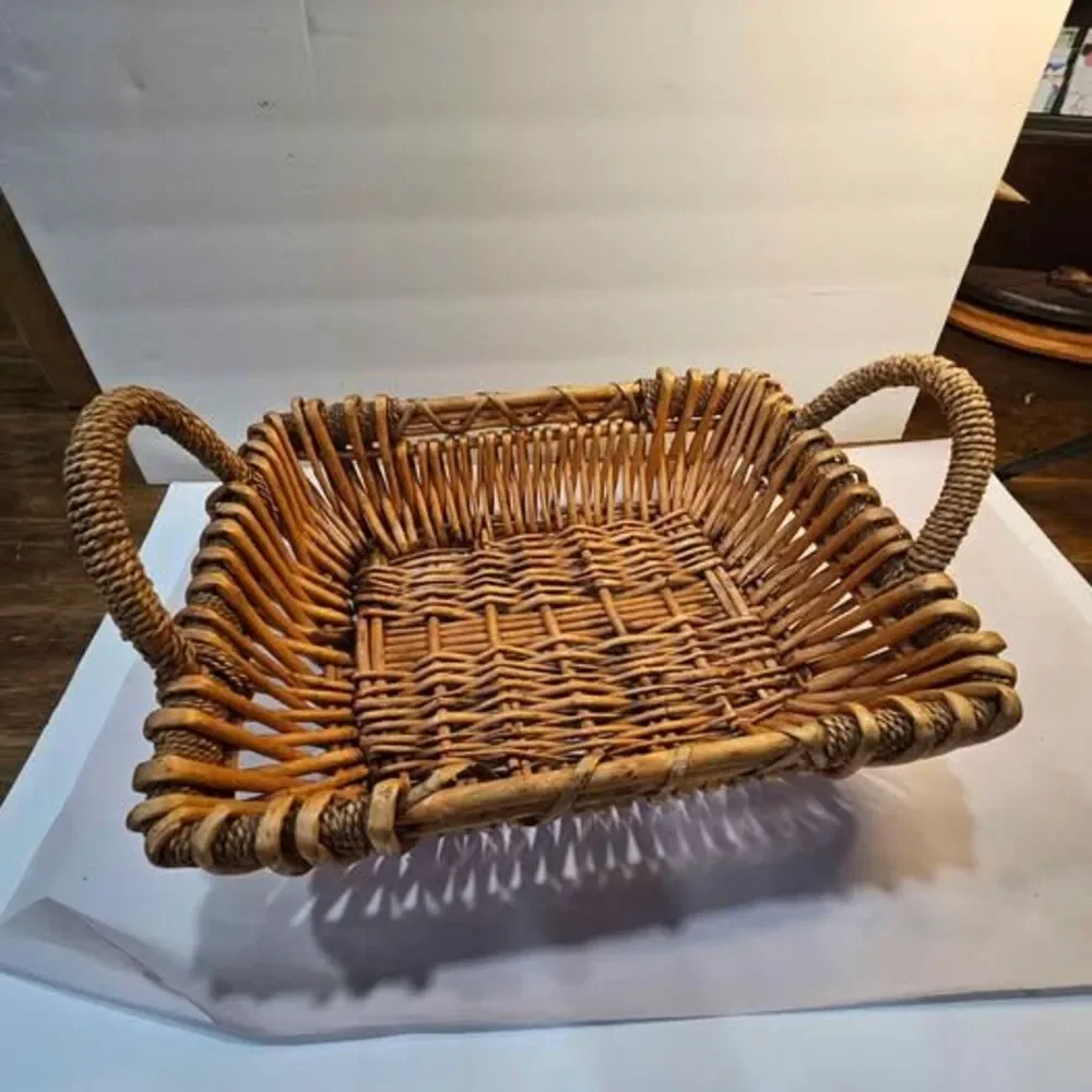 Vintage Wicker Basket with Handles